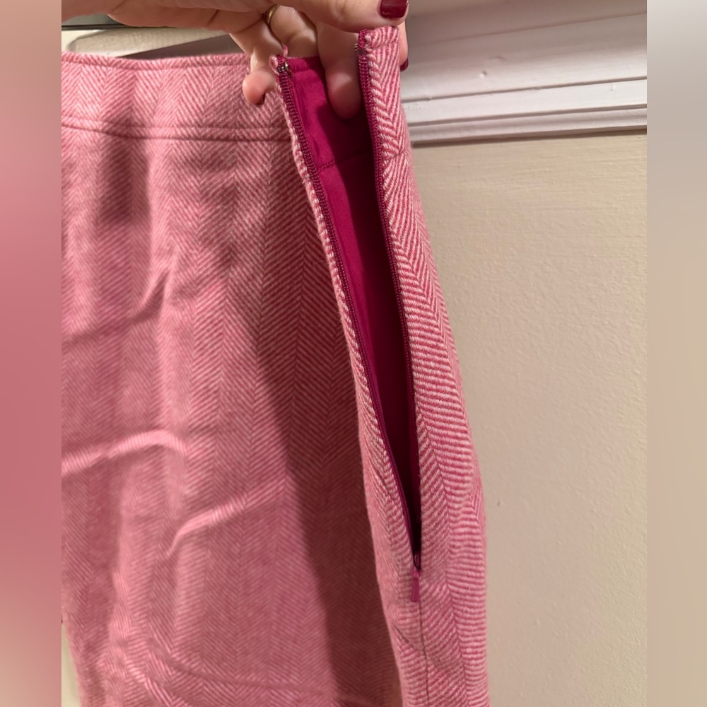 Boden Estella Tweed Herringbone Mini Pink Women's Skirt - Picture 6 of 7